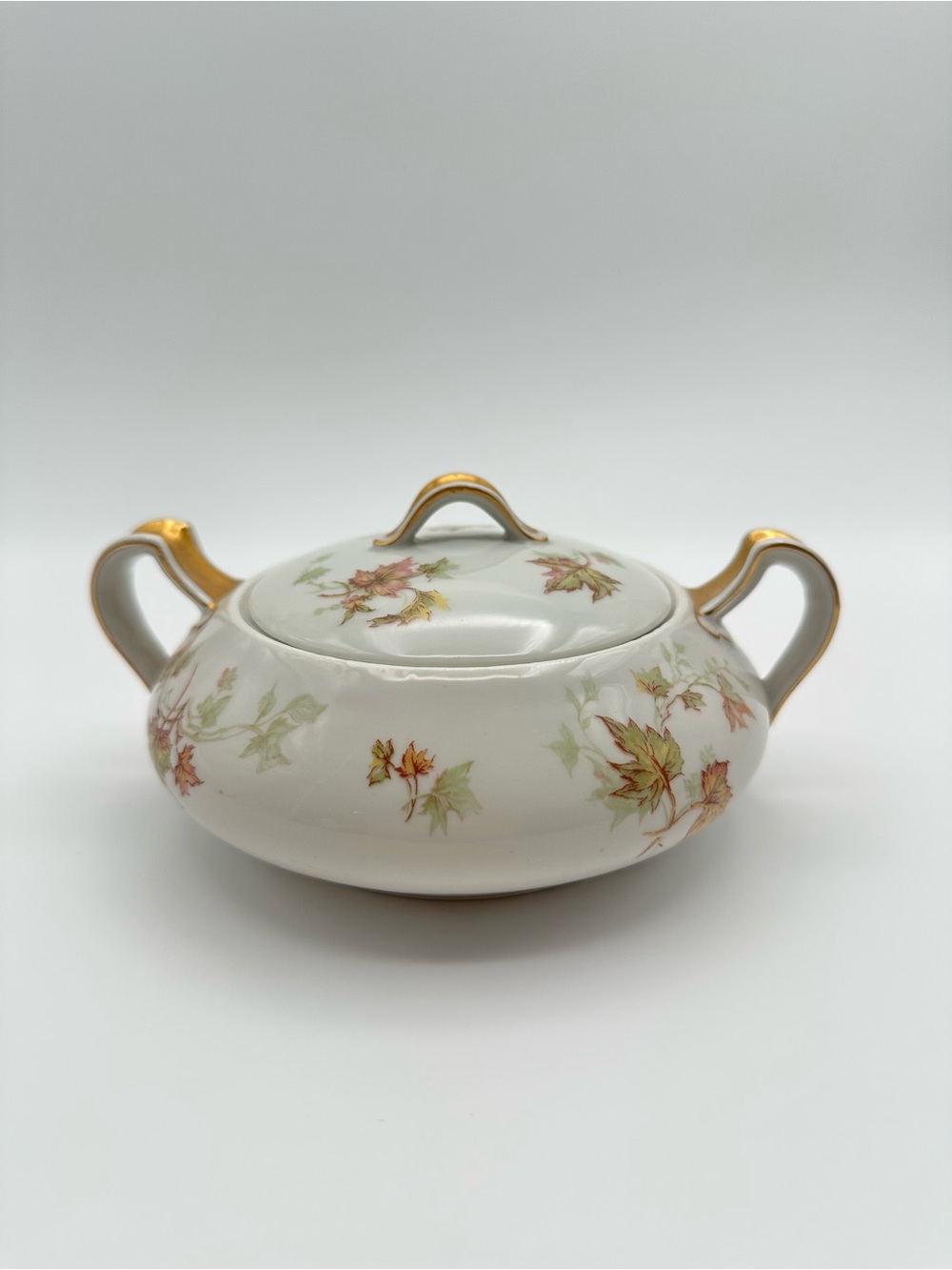 Haviland Limoges Autumn Leaf Creamer & Covered Sugar Bowl Gold Accents - Picture 10 of 16